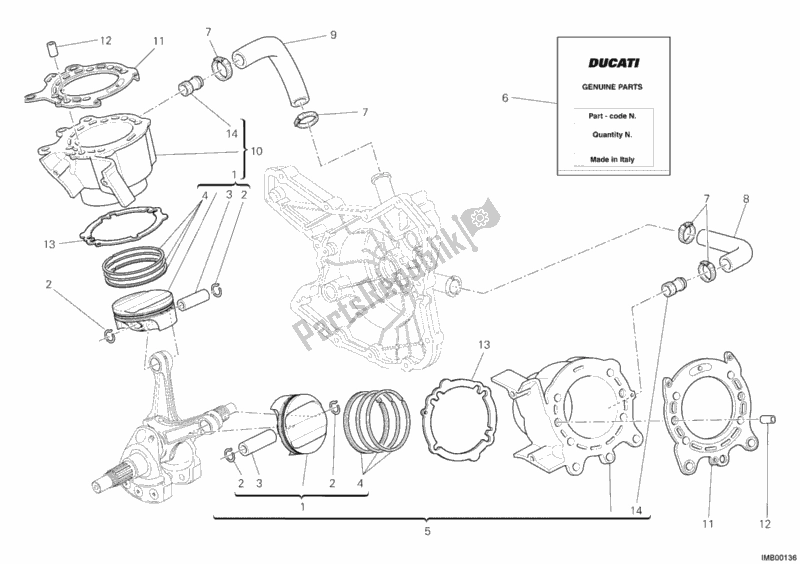 Toutes les pièces pour le Cylindre - Piston du Ducati Superbike 1198 R 2010